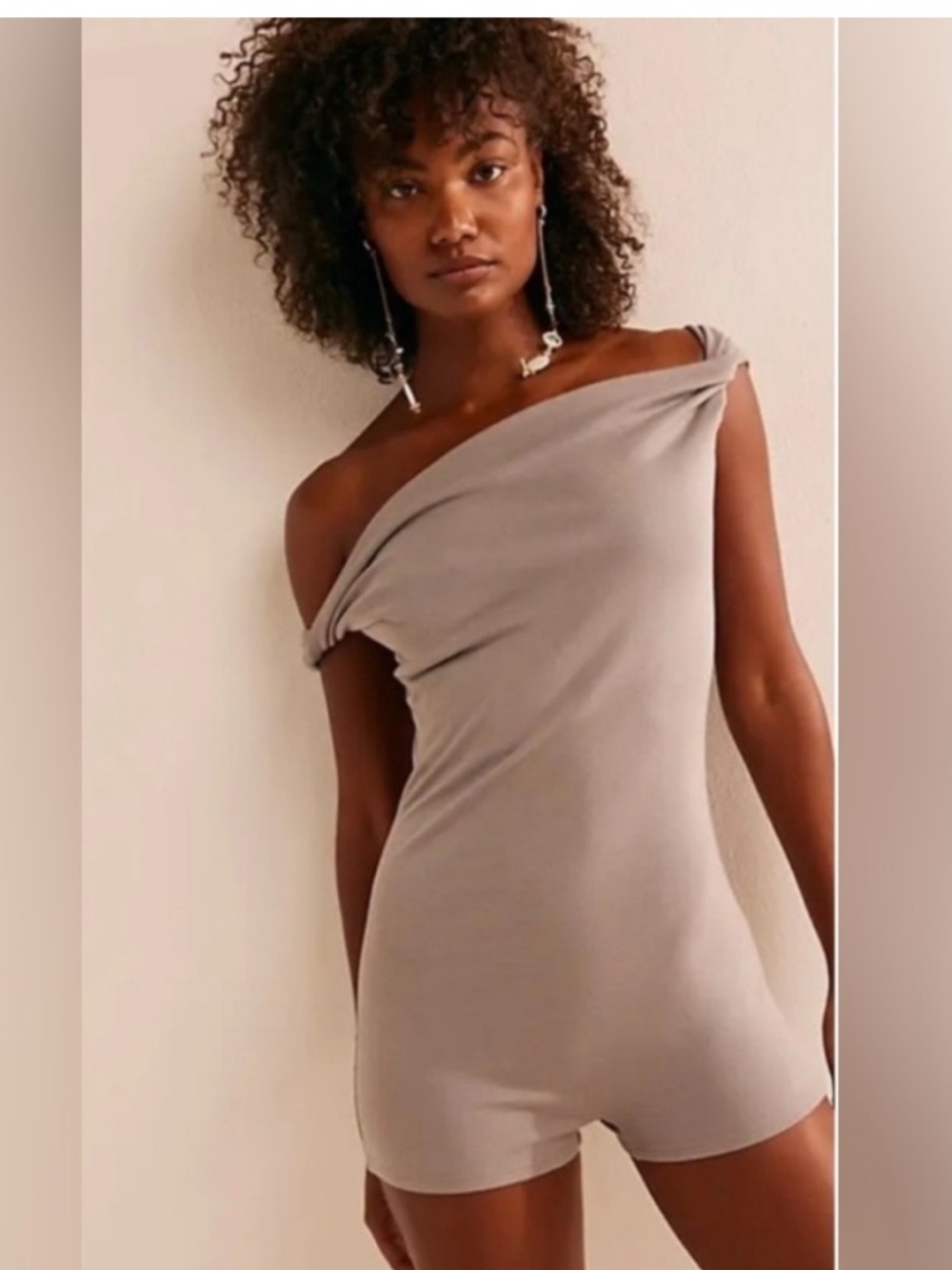Free People FP Beach Marren Romper small NWT GREY Petrified wood